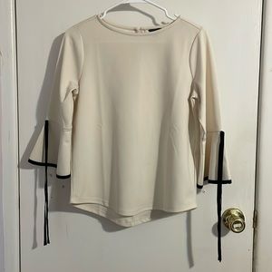 Ann Taylor Flared Sleeve White Blouse